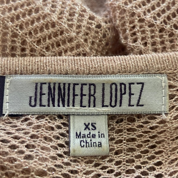 Jennifer Lopez light dusty pink oversized lightweight top silver sparkle - Picture 6 of 14